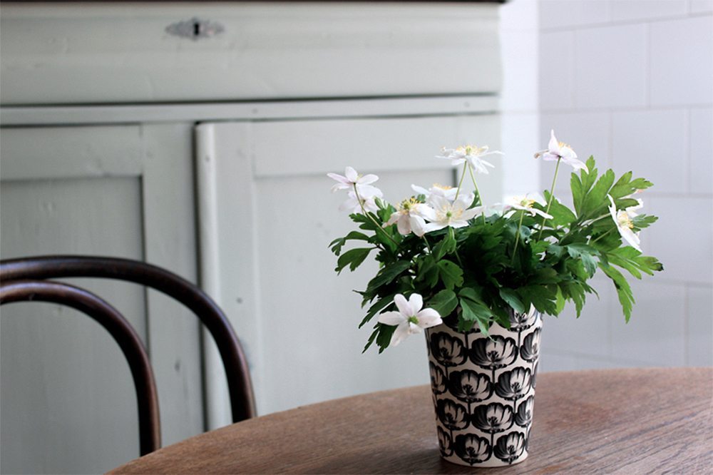 Vitsippor i Åsa Lindström-mugg – Johanna Bradford – Husligheter